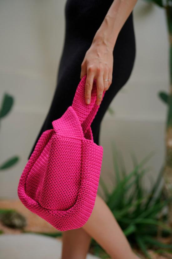 pink haley Mackenzie Knit Clutch in Fuchsia