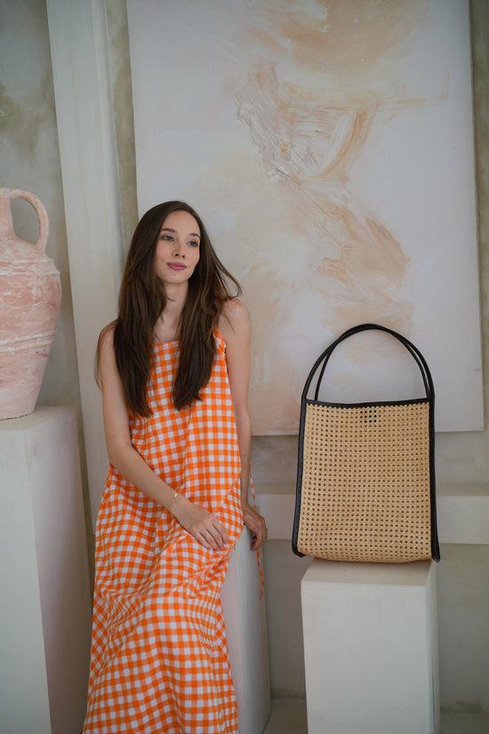 Pink Haley Maya Dress In Gingham Orange