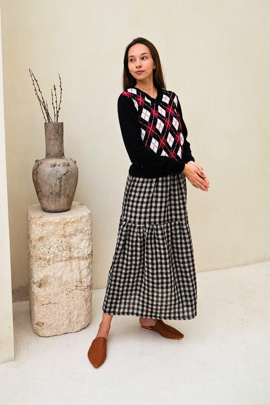 Pink Haley Nancy Argyle Knit Sweater