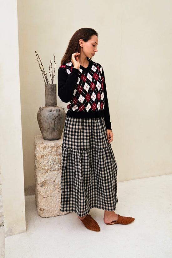 Pink Haley Nancy Argyle Knit Sweater