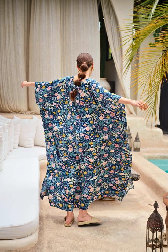 Pink Haley Oaklynn Kaftan Dress In Botanical