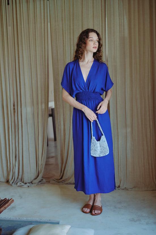 pink haley Olivia Maxi Dress in Indigo