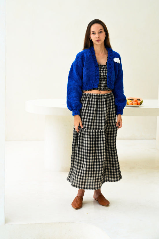 Pink Haley Rachel Wool Cardigan In Blue