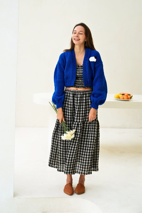 pink haley Rachel Wool Cardigan in Blue