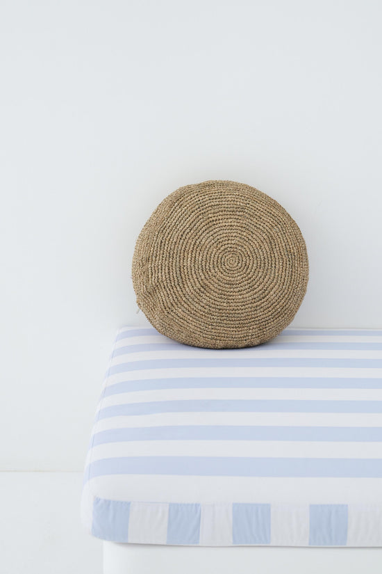 Pink Haley Seagrass Pouf Floor Cushion