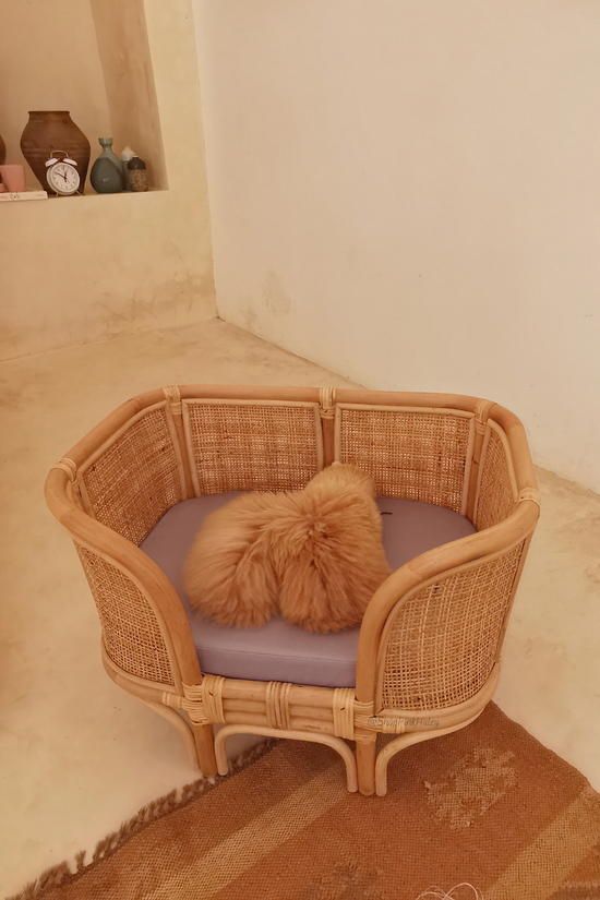 Pink Haley The Rancho Rattan Pet Bed Small Size