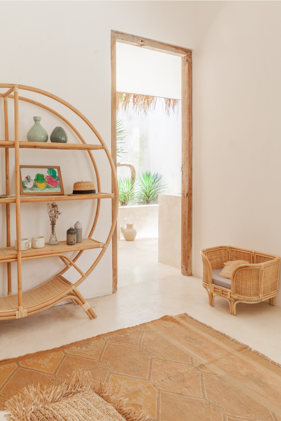 Pink Haley The Rancho Rattan Pet Bed Small Size