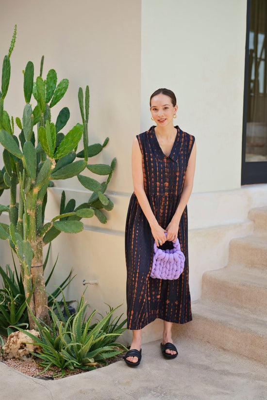 Pink Haley Tina Midi Dress In Black Multi