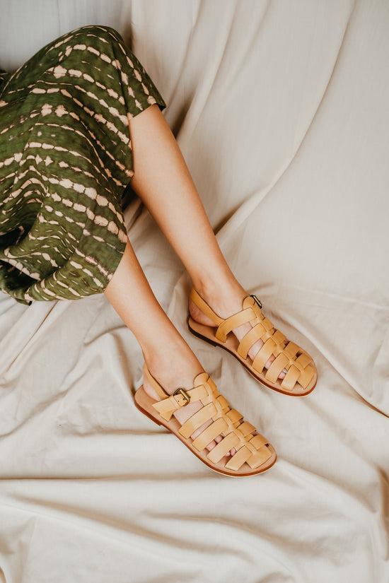 pink haley Yasmin Leather Sandals in Tan