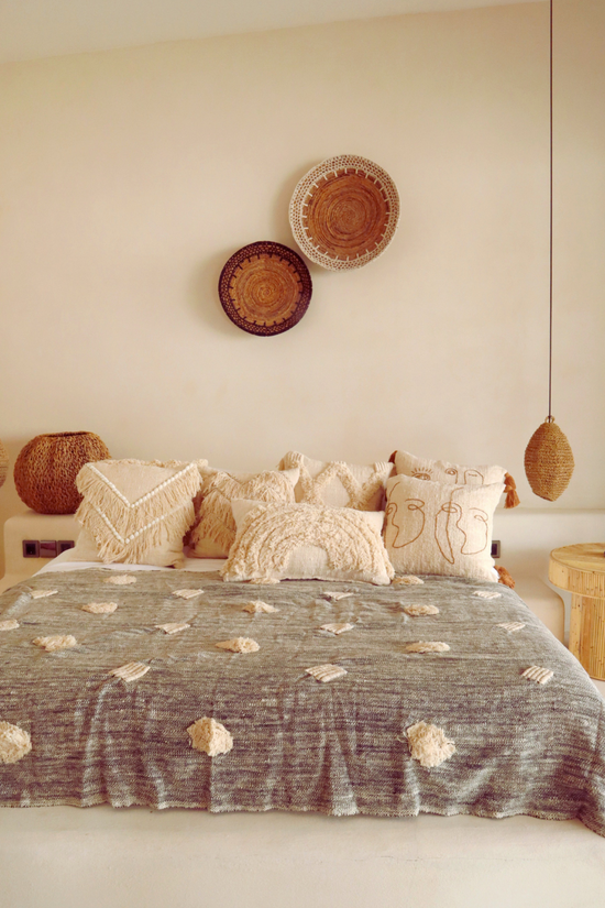 Pink Haley Rainbow Hand-loomed Organic Cotton Lumbar Cover In Cream