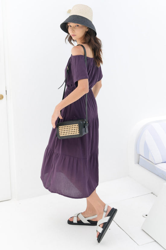 Pink Haley Scarlett Leather And Cane Crossbody Bag In Black