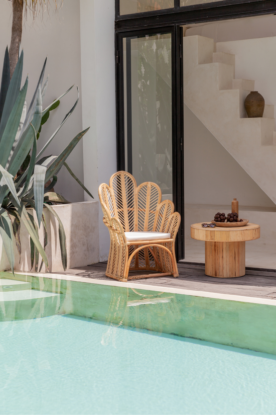 Pink Haley The Paloma Petals Rattan Chair - Set Of 2 Chairs (Los Angeles/Local Delivery Only)