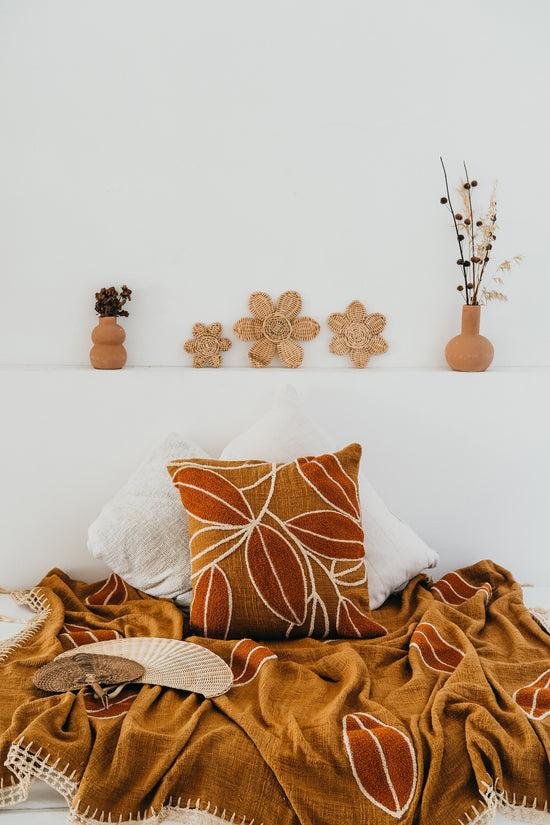 Pink Haley Violette Hand-loomed Organic Cotton Throw Blanket In Clay