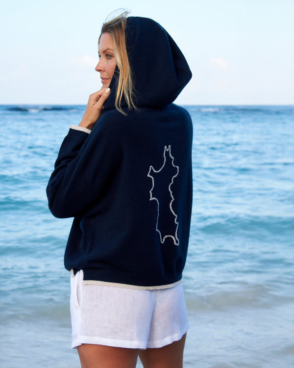 Pink House Mustique Cashmere Hoodie MUSTIQUE ISLAND