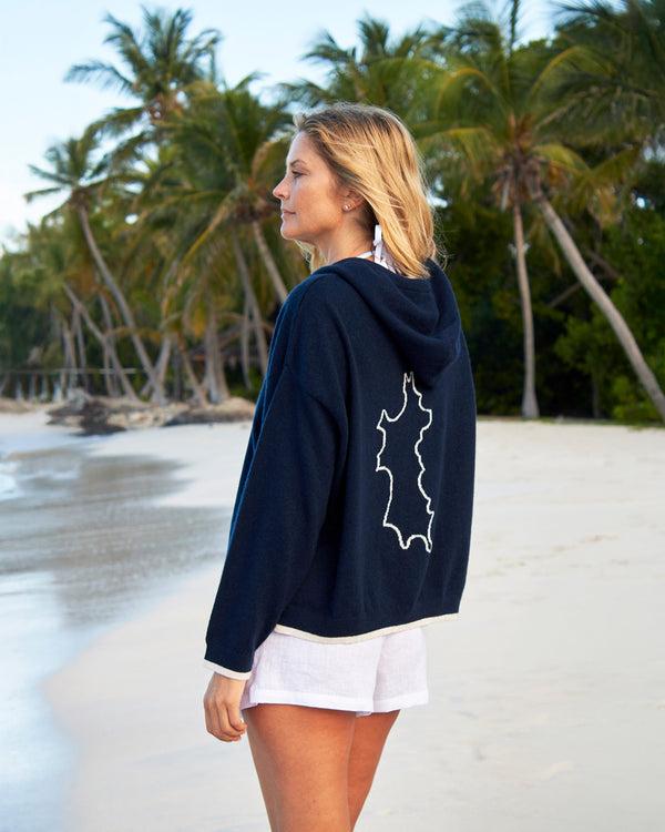 pink house mustique Cashmere Hoodie MUSTIQUE ISLAND