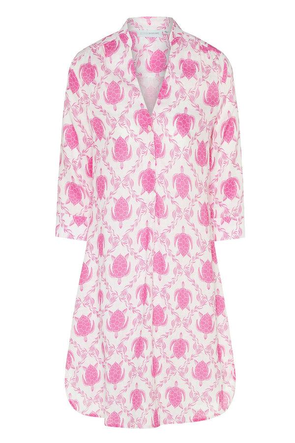 Pink House Mustique Linen Decima Dress TURTLE TRELLIS