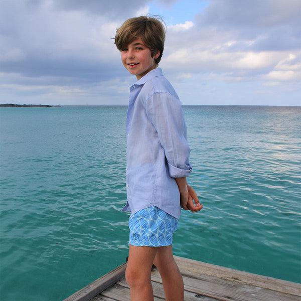 Pink House Mustique Kids' Linen Shirt