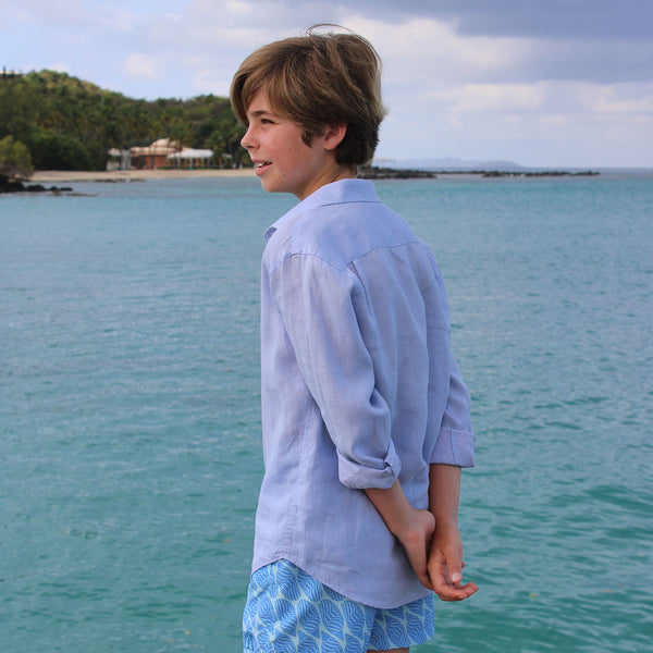 Pink House Mustique Kids' Linen Shirt