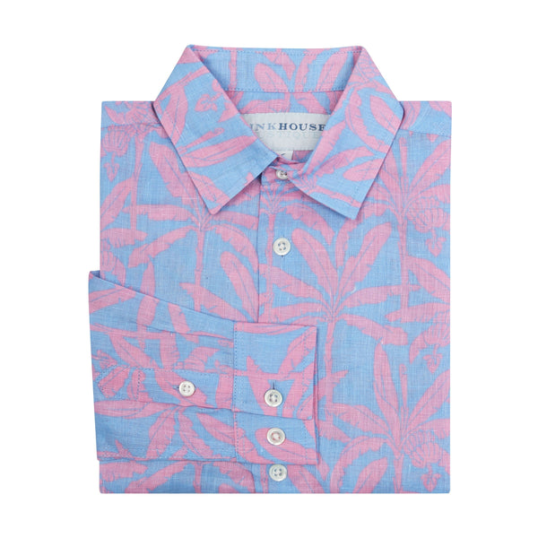pink house mustique Kids' Linen Shirt BANANA TREE