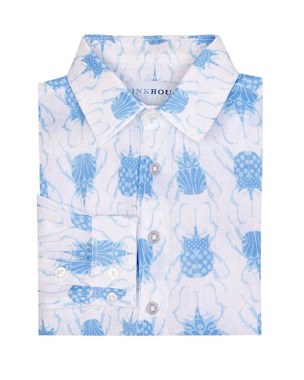 pink house mustique Kids' Linen Shirt BEETLE