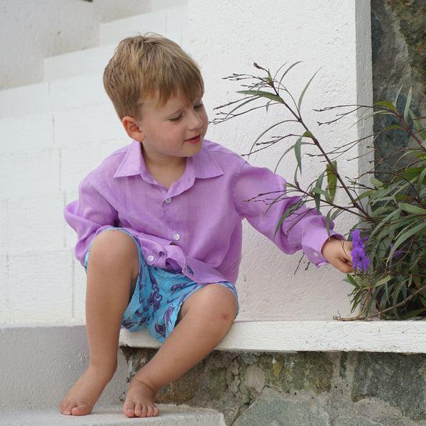 Pink House Mustique Kids' Linen Shirt