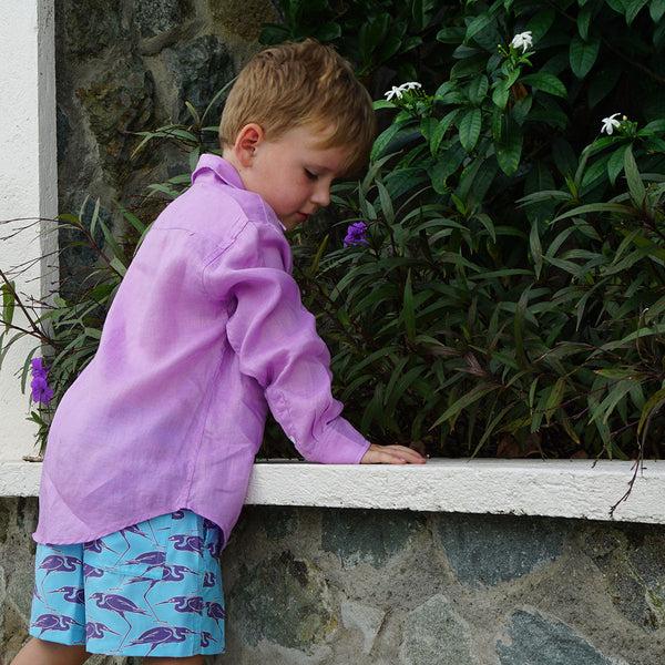 Pink House Mustique Kids' Linen Shirt