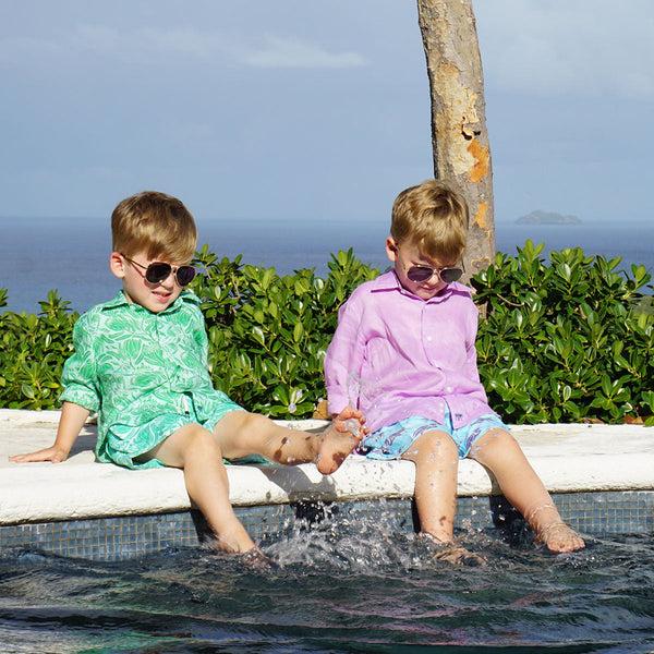 Pink House Mustique Kids' Linen Shirt