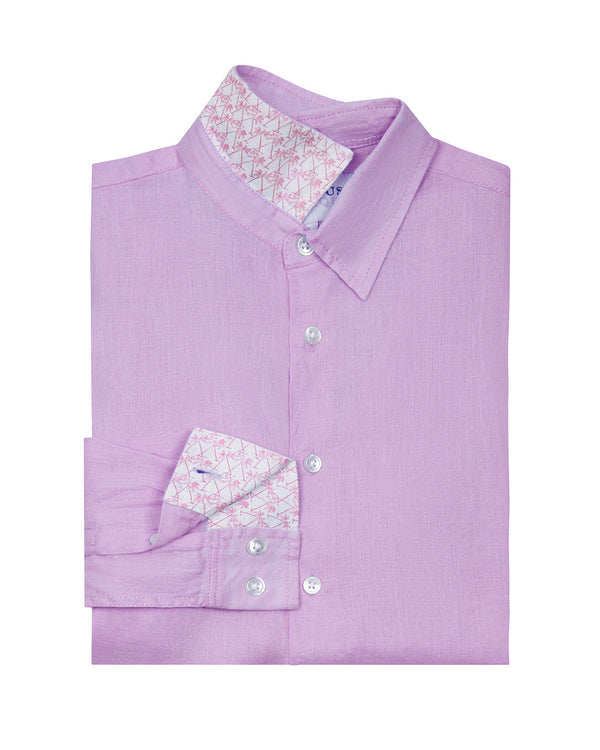 pink house mustique Kids' Linen Shirt