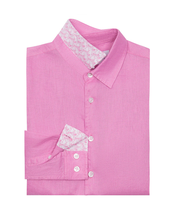 pink house mustique Kids' Linen Shirt