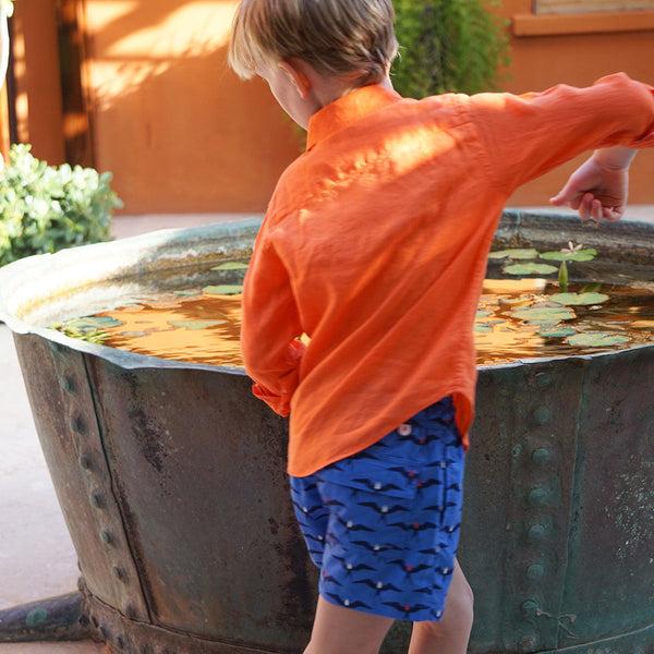 Pink House Mustique Kids' Linen Shirt