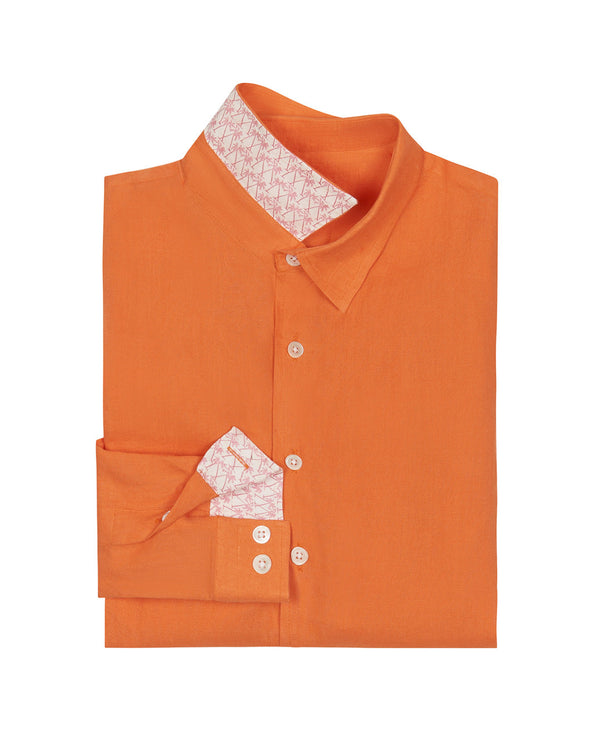 pink house mustique Kids' Linen Shirt