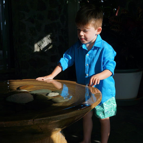 Pink House Mustique Kids' Linen Shirt