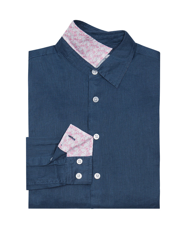 pink house mustique Kids' Linen Shirt