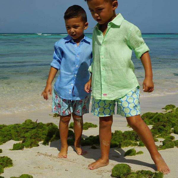 Pink House Mustique Kids' Linen Shirt
