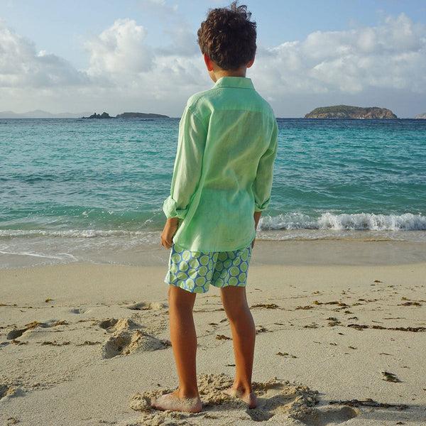 Pink House Mustique Kids' Linen Shirt