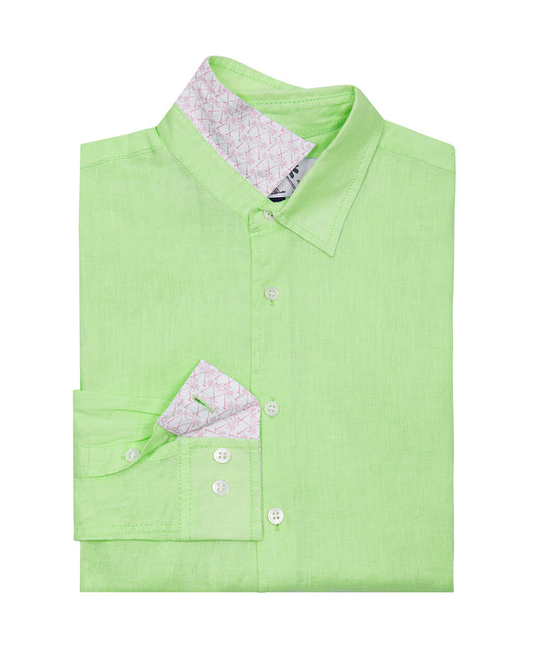 pink house mustique Kids' Linen Shirt