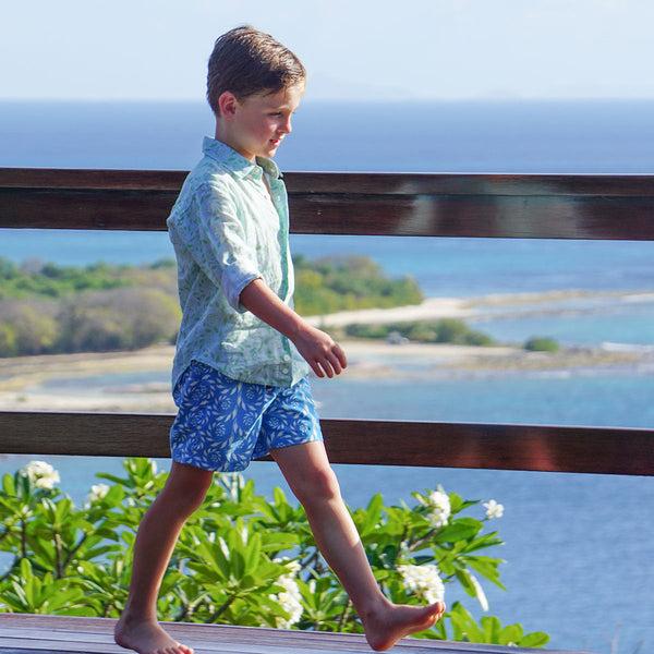 Pink House Mustique Kids' Linen Shirt FERN