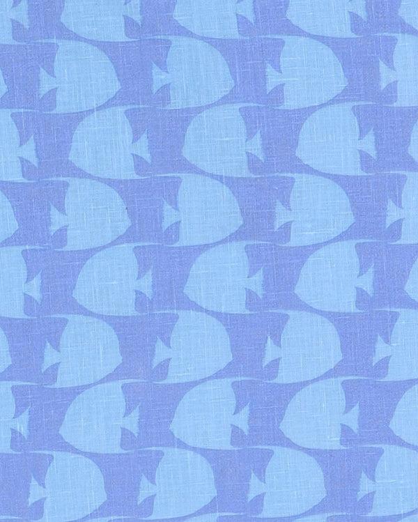 Pink House Mustique Kids' Linen Shirt FISH