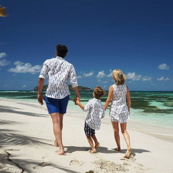 Pink House Mustique Kids' Linen Shirt GECKO