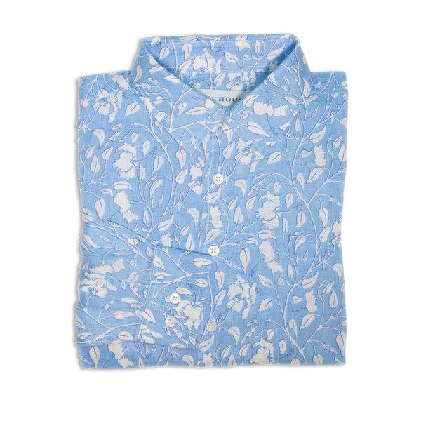 pink house mustique Kids' Linen Shirt HIBISCUS
