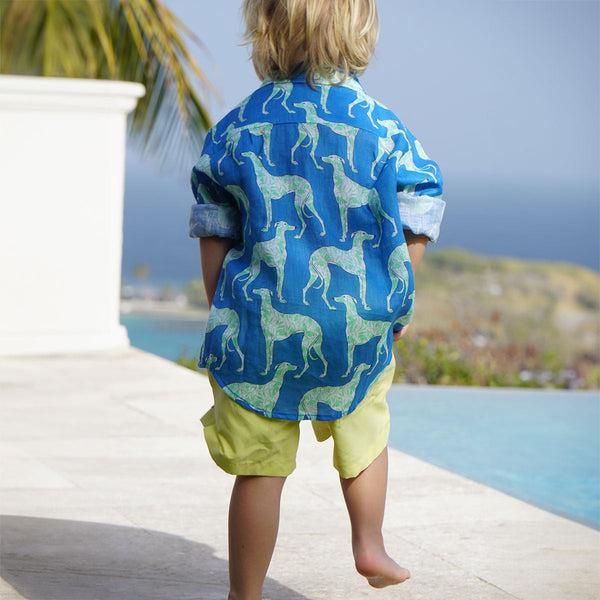 Pink House Mustique Kids' Linen Shirt LURCHER