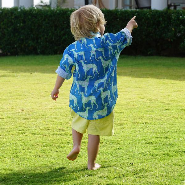 Pink House Mustique Kids' Linen Shirt LURCHER