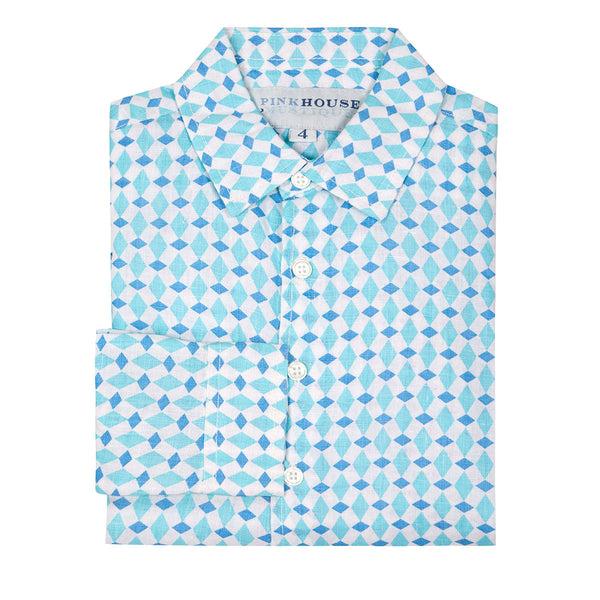 pink house mustique Kids' Linen Shirt MARRAKECH
