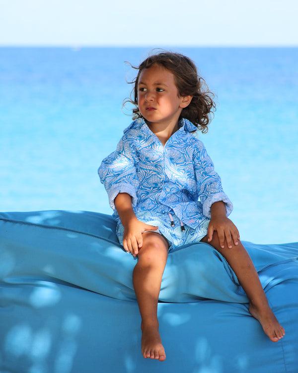 Pink House Mustique Kids' Linen Shirt PANGOLIN