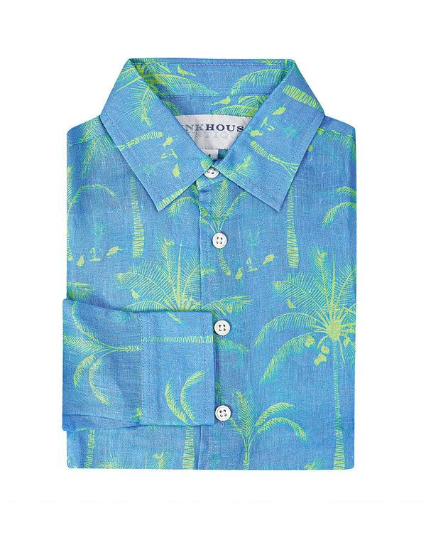 pink house mustique Kids' Linen Shirt PLANTATION