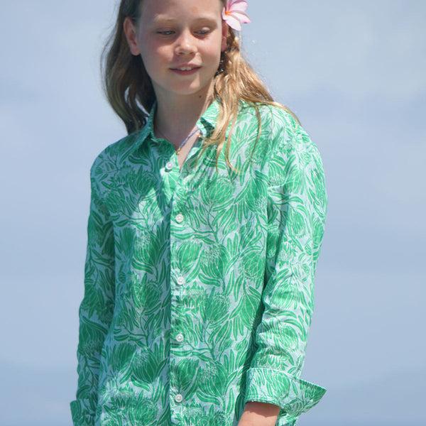 Pink House Mustique Kids' Linen Shirt PROTEA