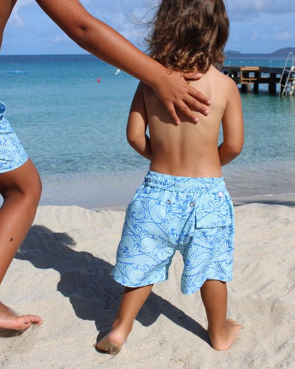 Pink House Mustique Kids' Swim Shorts PANGOLIN