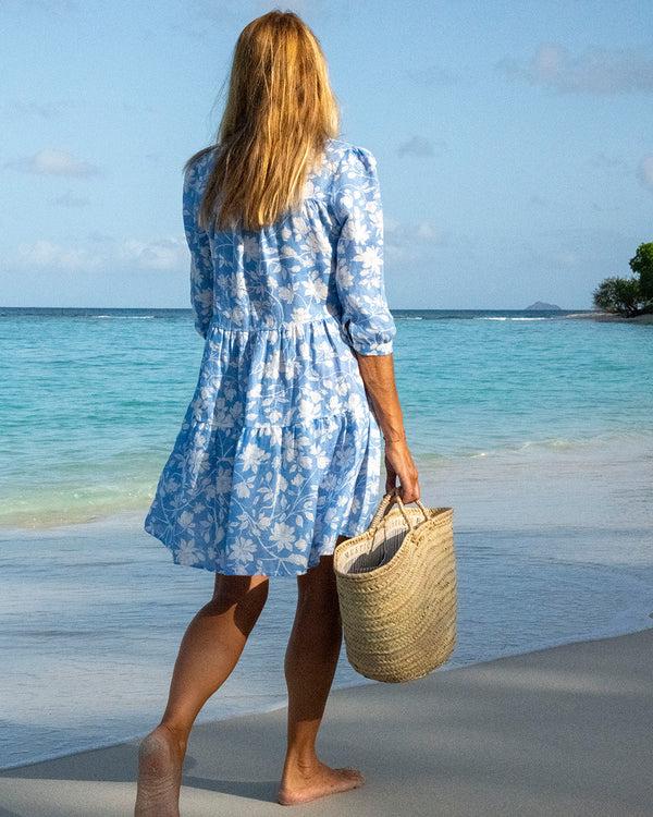 Pink House Mustique Linen Amy Dress IGUANA