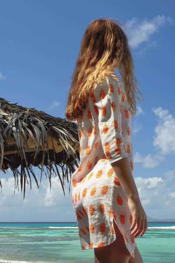 Pink House Mustique Linen Decima Dress BEETLE