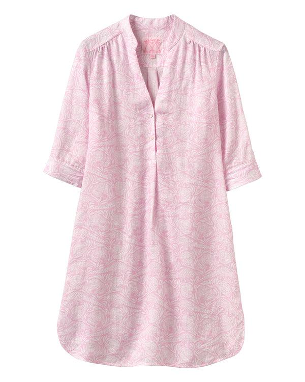 pink house mustique Linen Decima Dress PANGOLIN